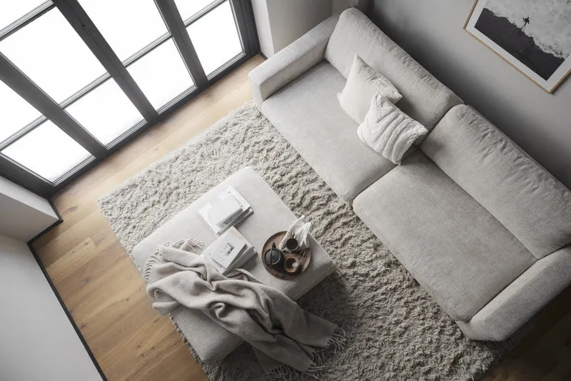 Loungesofa Modul Hocker, hellgrau