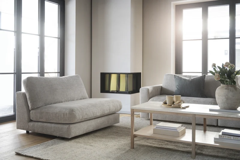 Loungesofa Modul, hellgrau