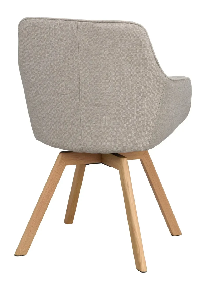 Polsterstuhl Lida mit Armlehne beige-grau | Eiche geölt
