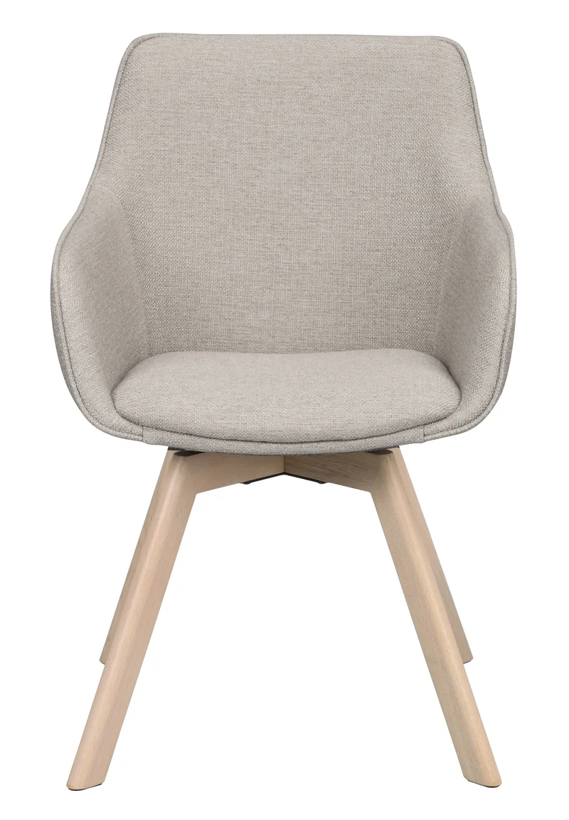 Polsterstuhl Lida mit Armlehne beige-grau | Eiche hell