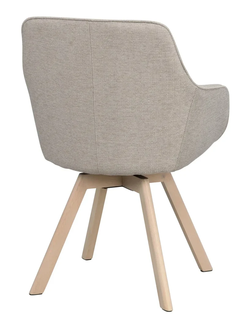 Polsterstuhl Lida mit Armlehne beige-grau | Eiche hell