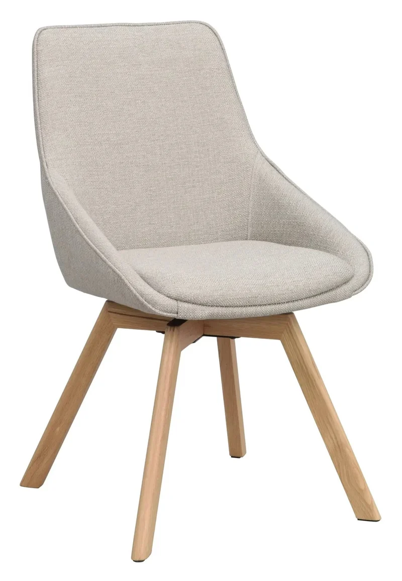 Polsterstuhl Lida beige-grau | Eiche geölt
