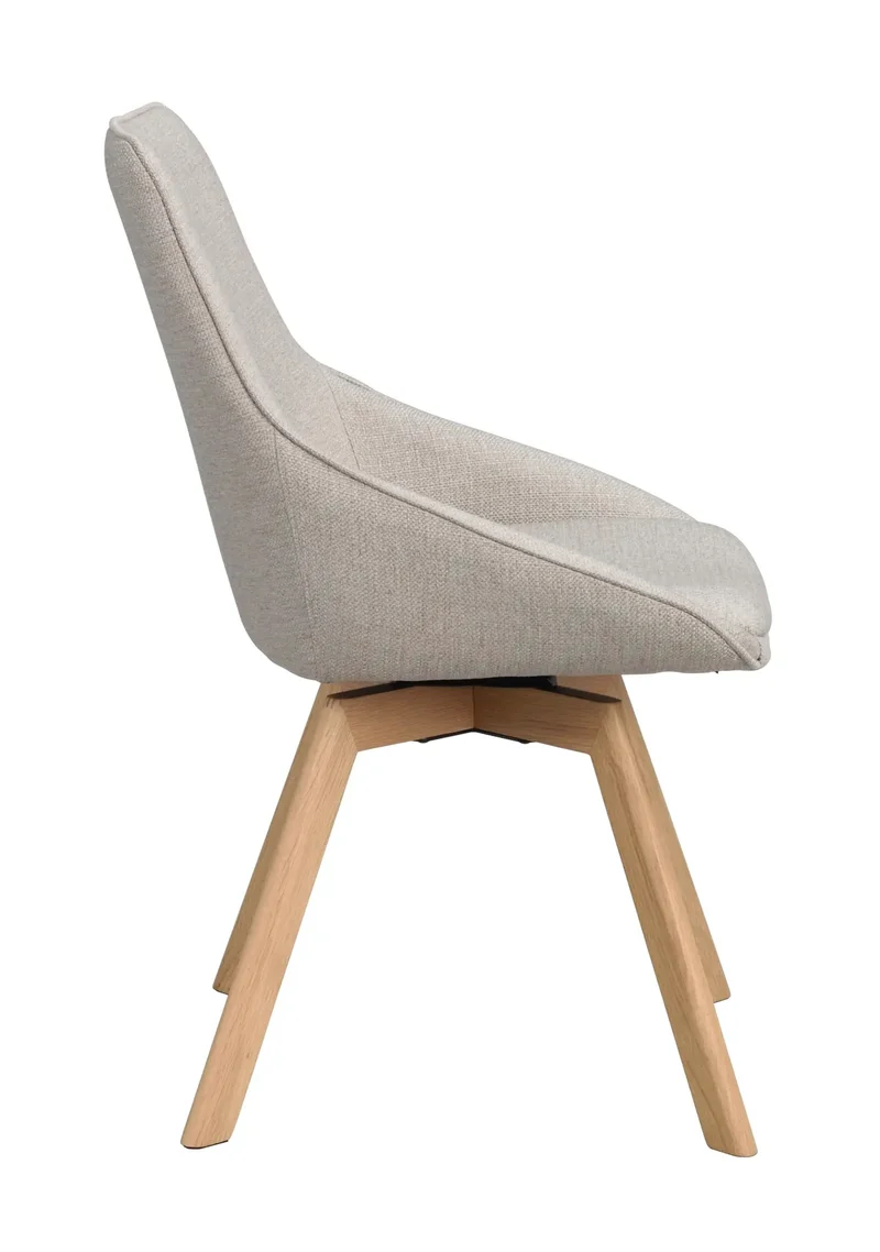 Polsterstuhl Lida beige-grau | Eiche geölt