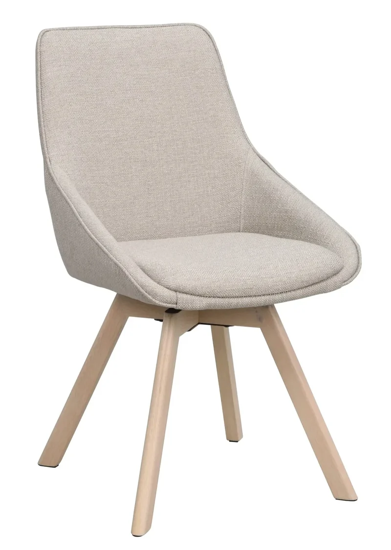 Polsterstuhl Lida beige-grau | Eiche hell