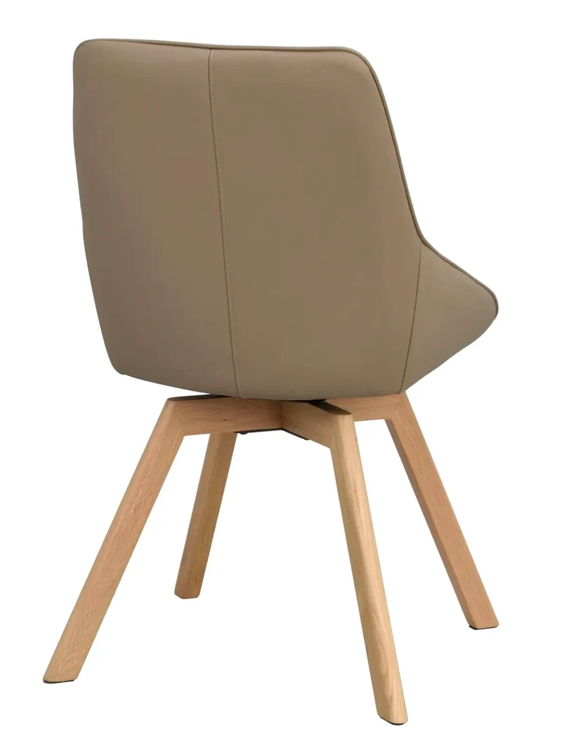 Polsterstuhl Lida, Leder beige | Eiche geölt
