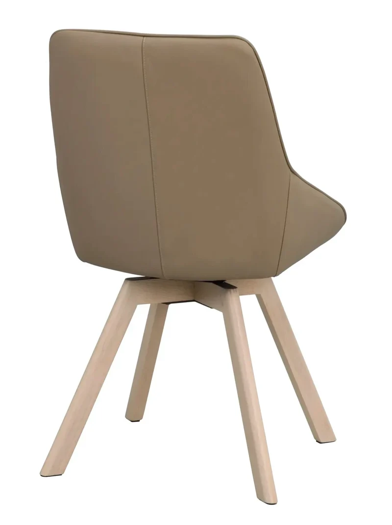 Polsterstuhl Lida, Leder beige | Eiche hell
