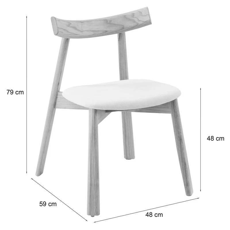 Holzstuhl für das Esszimmer Delify mit leicht zu reinigendem Stoff in dunkelgrünem Chenille/Schwarz
