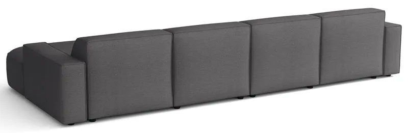 Modulares Ecksofa Sallmo U-förmig universell dunkelgrauer hydrophober Chenillestoff