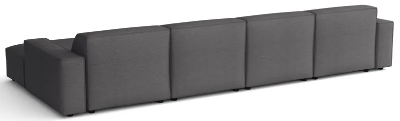 Modulares Ecksofa Sellmo U-förmig universell dunkelgrauer hydrophober Chenillestoff