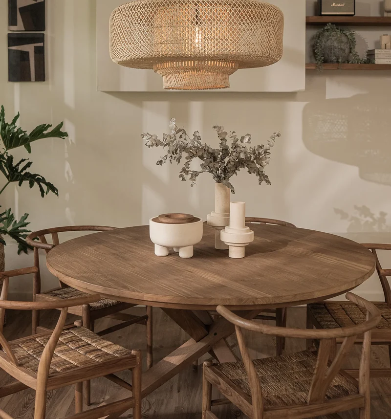 Massivholztisch Teak rund | Spider