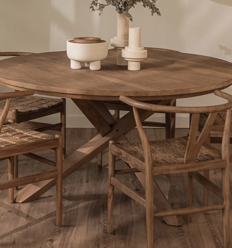 Massivholztisch Teak rund | Spider