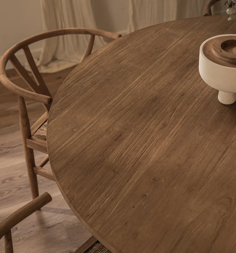 Massivholztisch Teak rund | Spider