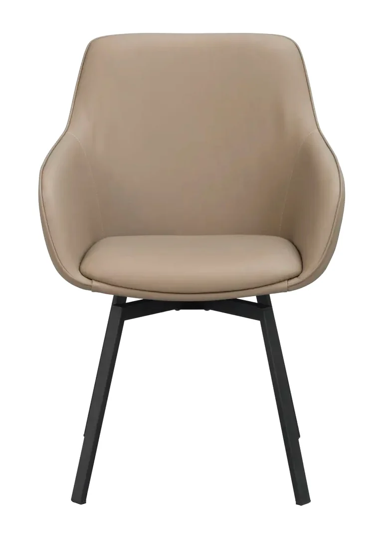 Polsterstuhl Lida mit Armlehne, Leder beige