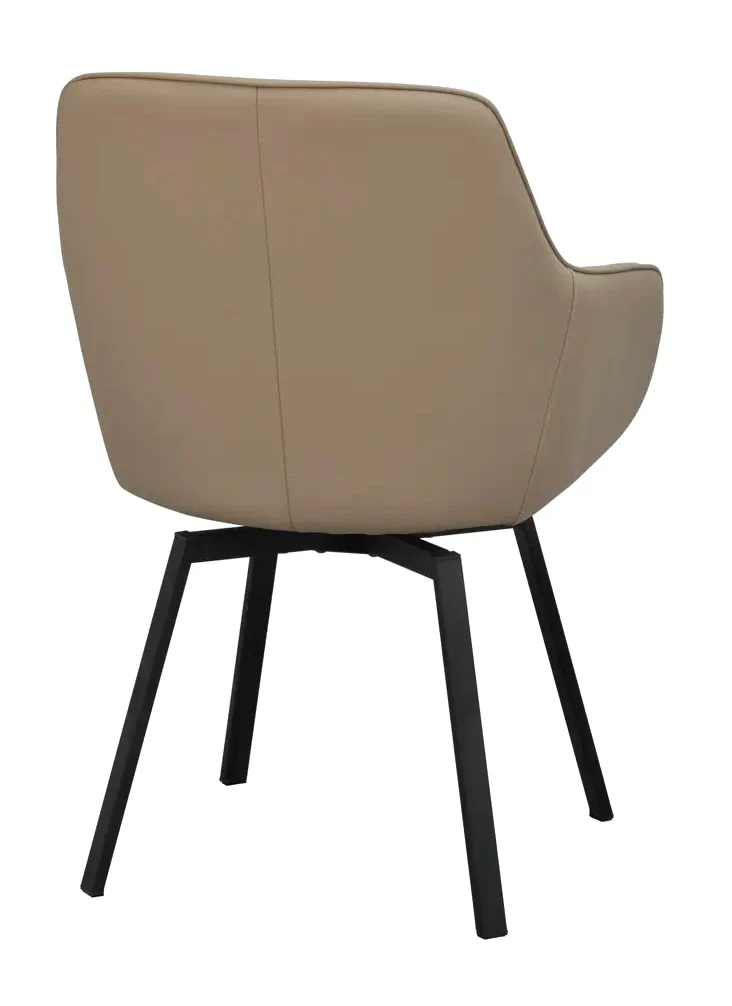 Polsterstuhl Lida mit Armlehne, Leder beige