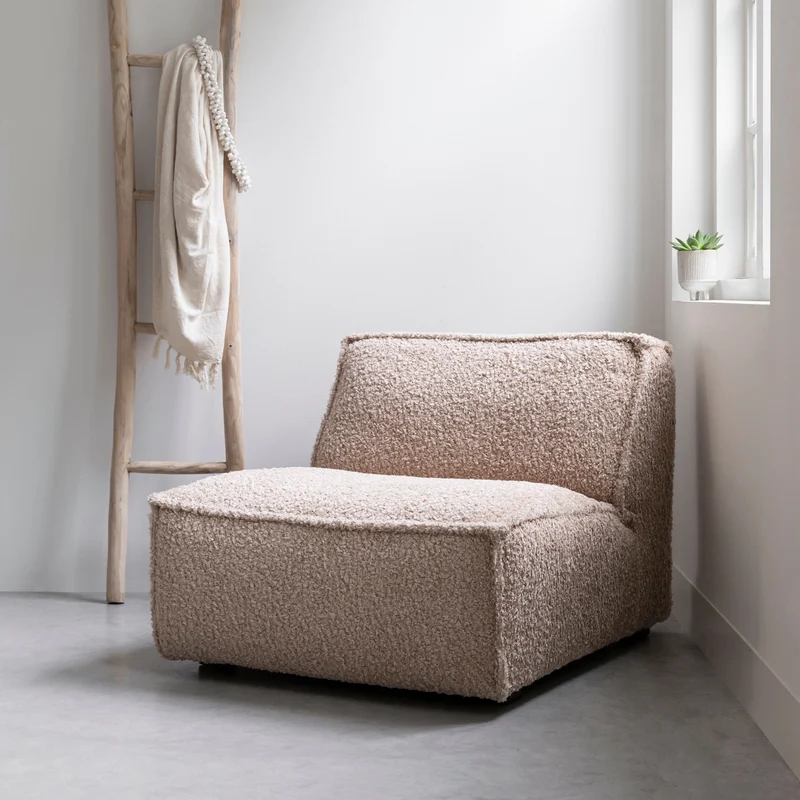 Loungechair Boucle, beige-braun