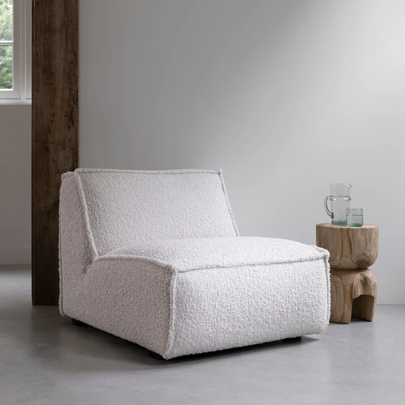 Loungechair Boucle, cremefarben