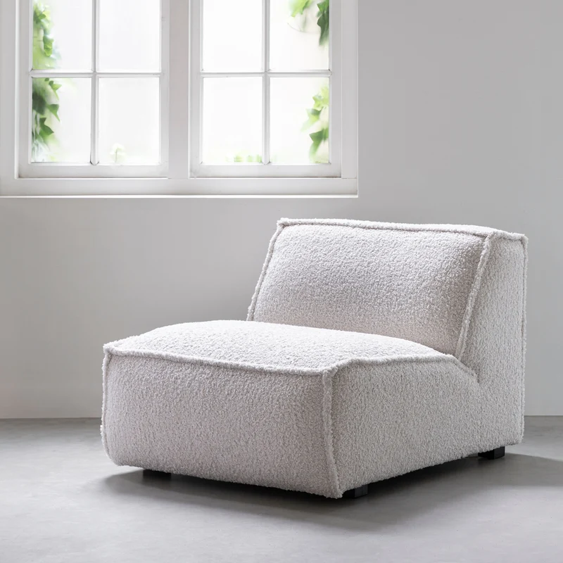 Loungechair Boucle, cremefarben