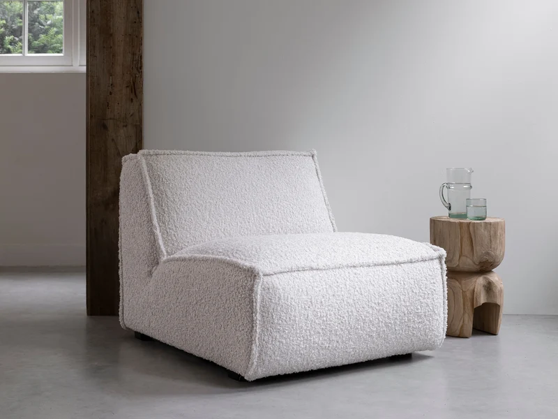 Loungechair Boucle, cremefarben