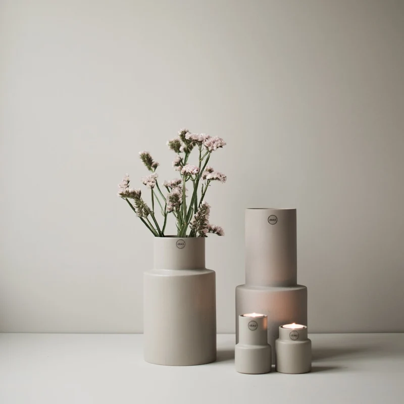 Teelichthalter Oblong groß, beige