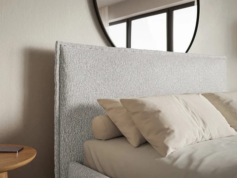 Polsterbett 180x200 cm Softie Slim hellgrauer Chenille