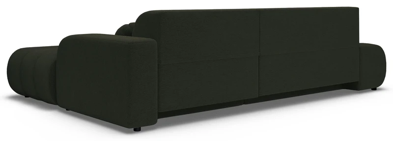 Ecksofa mit Schlaffunktion Arione, L-förmig, rechtsseitig, mit Stauraum, grüner Chenille-Bezug