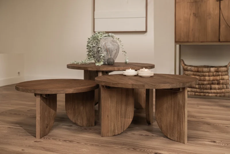 Coffeetable Teak 3er Set