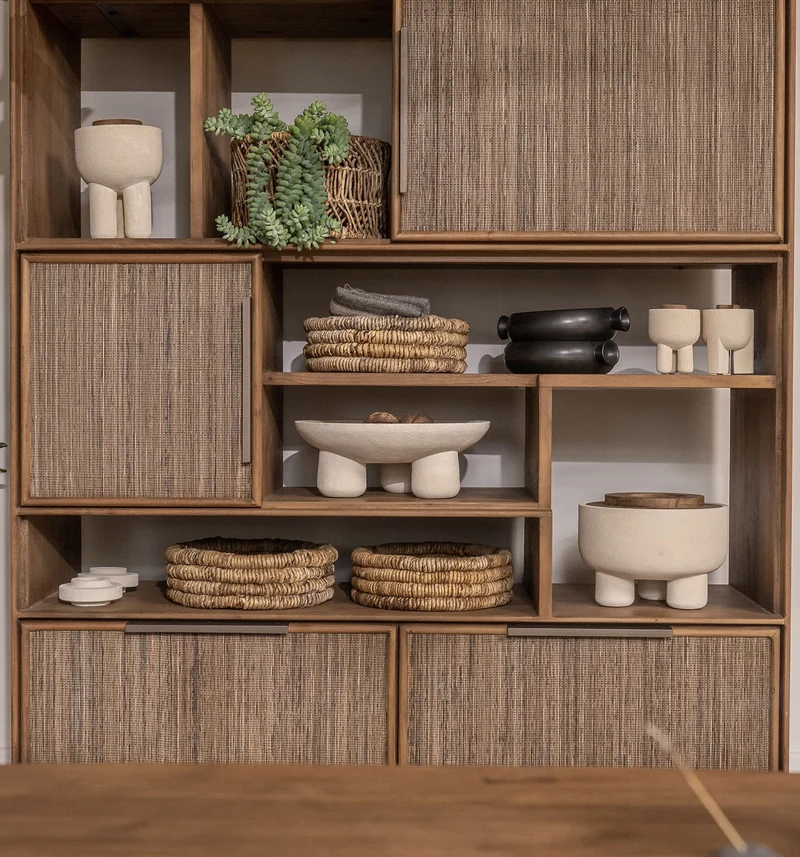 Regal Teak | 3 Türen, 2 Schublade