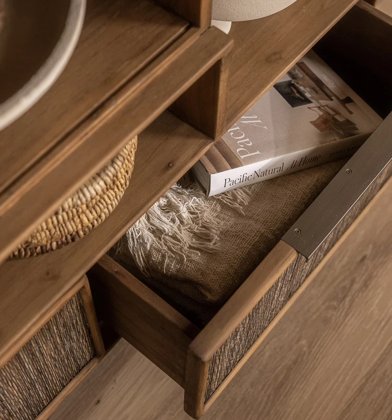 Regal Teak | 3 Türen, 2 Schublade