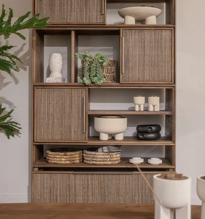 Regal Teak | 3 Türen, 1 Schublade