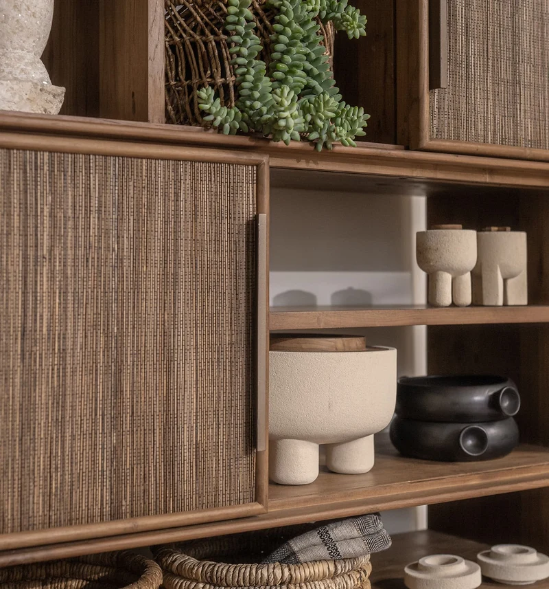 Regal Teak | 3 Türen, 1 Schublade