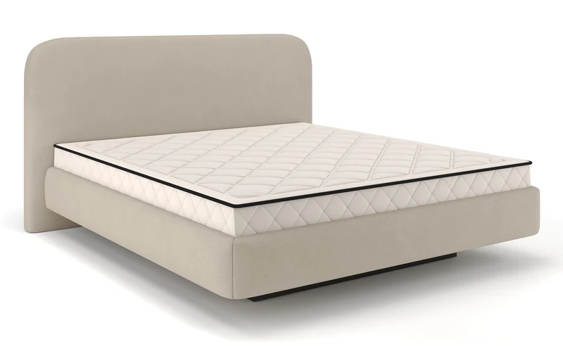 Polsterbett 120x200 cm Nellado mit Stauraum, beige Chenille