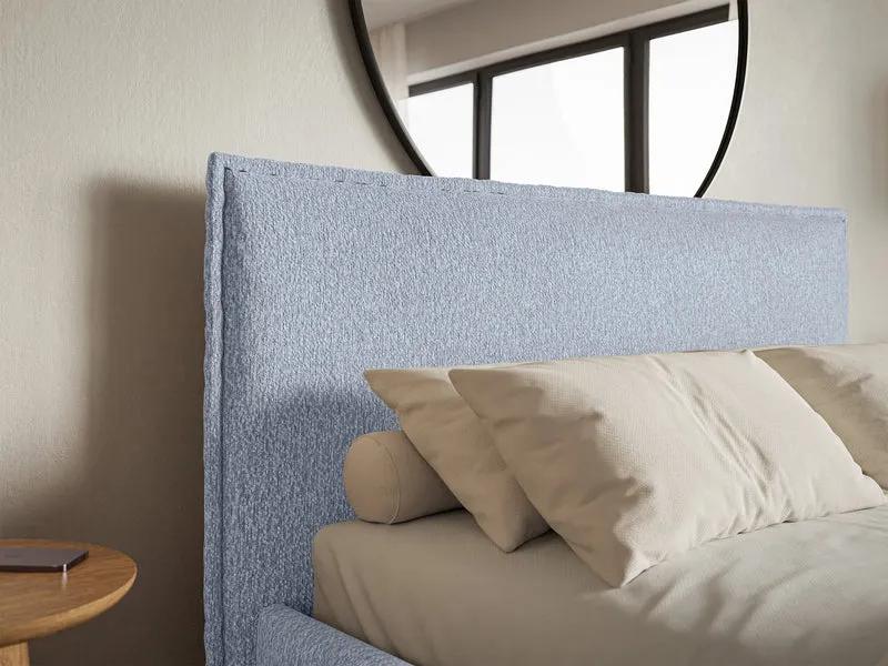 Polsterbett 160x200 cm Softie Slim hellblauer Chenillestoff