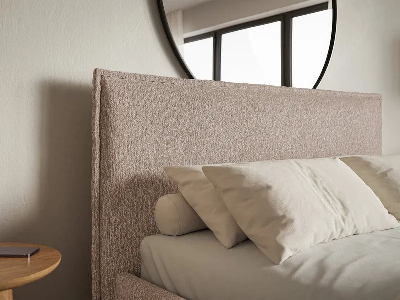 Polsterbett 140x200 cm Softie Slim dunkelbeige Chenille