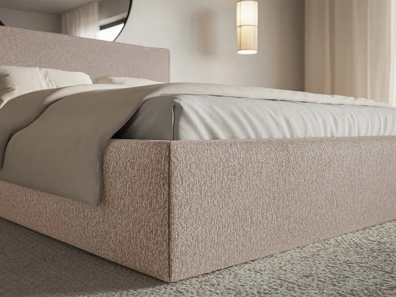 Polsterbett 140x200 cm Softie Slim dunkelbeige Chenille