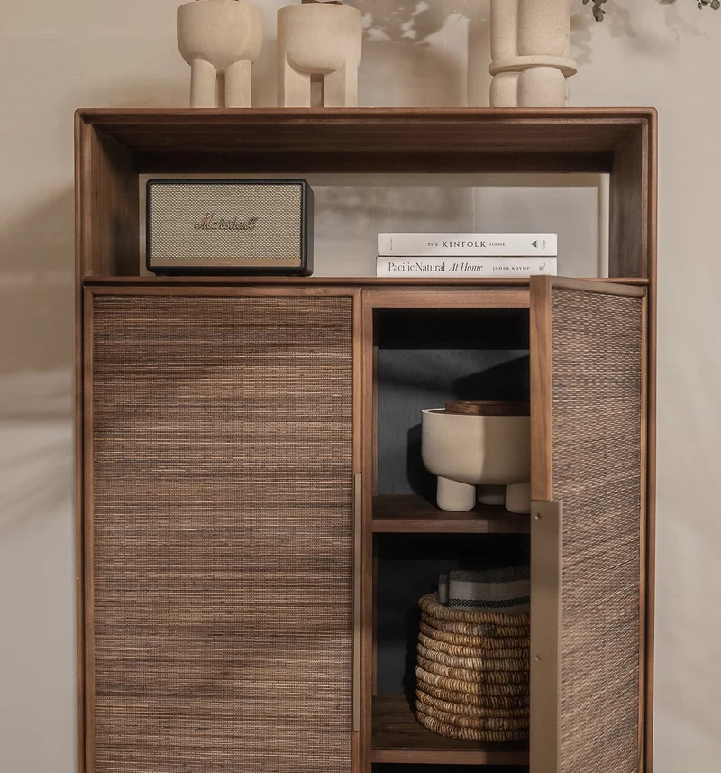 Highboard mit Ablage Teak