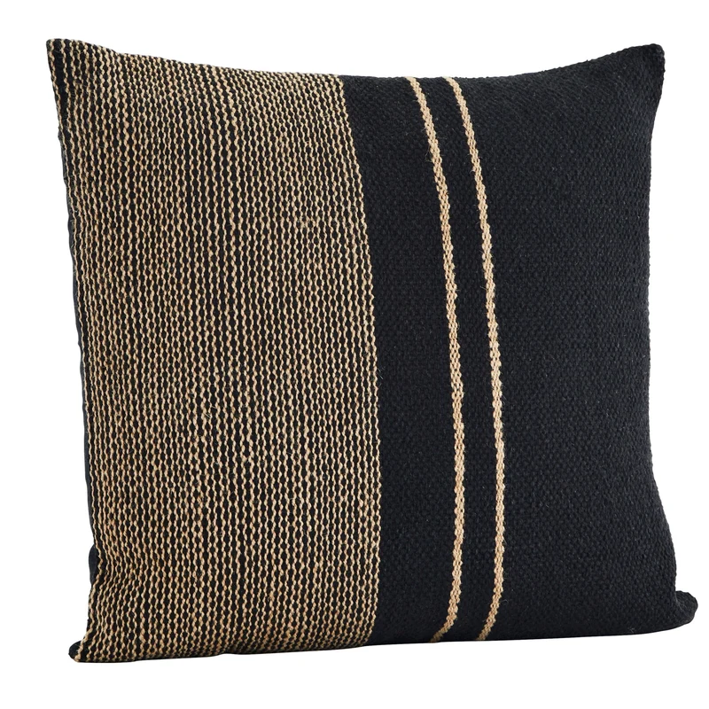Jute Kissenbezug, natur | schwarz