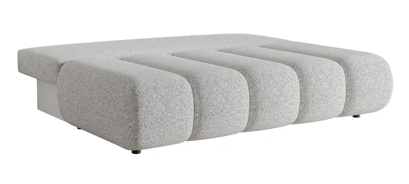 Dreisitziges Sofa Dandelino Mini mit Schlafunktion, hellgraues Geflecht