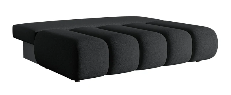 Dreisitziges Sofa Dandelino Mini mit Schlaffunktion, schwarzes Bouclé