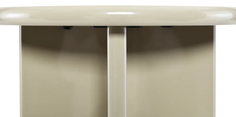 Couchtisch Compey Durchmesser 50 cm Beige Hochglanz