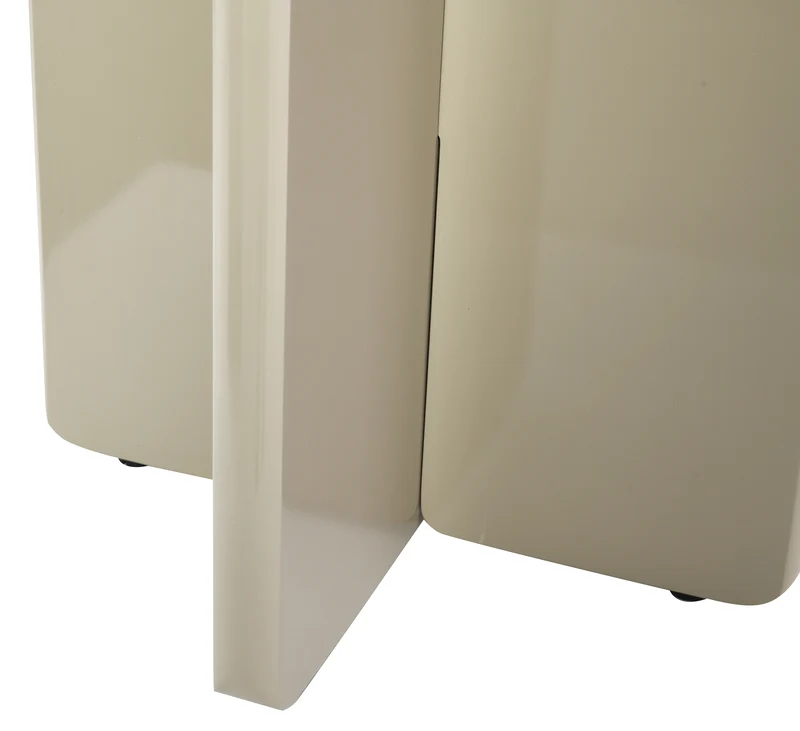 Couchtisch Compey Durchmesser 50 cm Beige Hochglanz