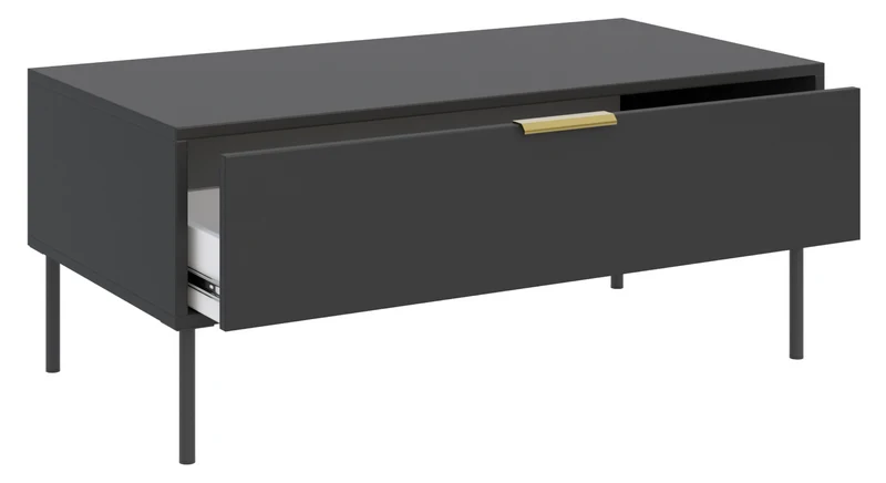 Couchtisch Vena mit Schublade 100x50 cm schwarz