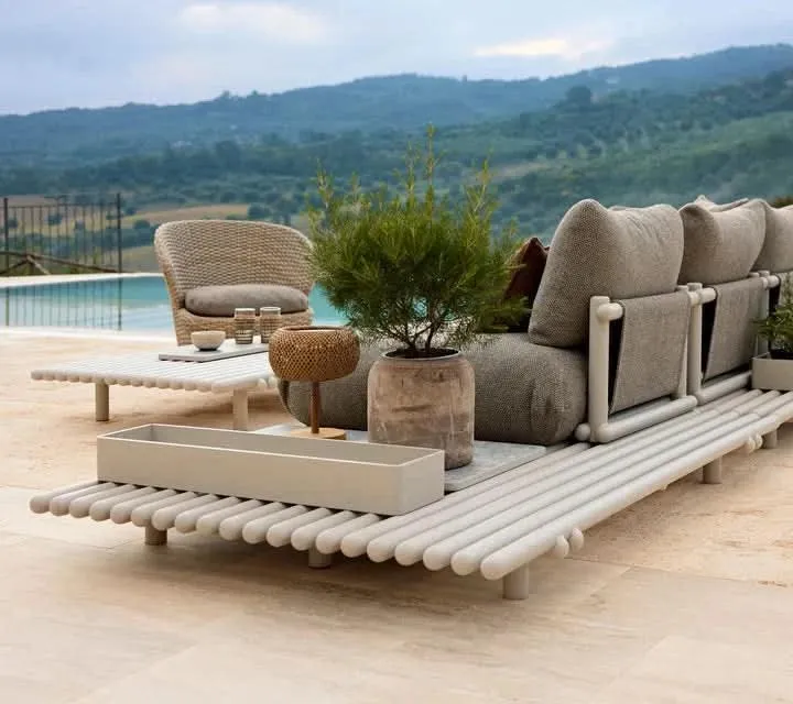 Gartensofa STICKS mit Plattform L