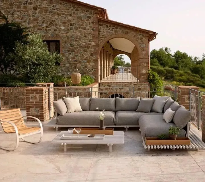 Gartensofa STICKS mit Plattform L