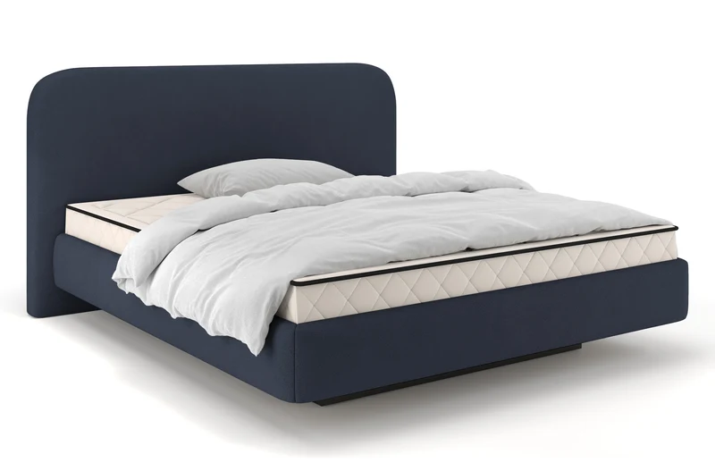 Polsterbett 180x200 cm Nellado mit Stauraum, Denim Chenille
