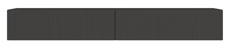 Hängender TV-Schrank Veldio mit zwei Türen, gerillte Front, 200 cm, schwarz