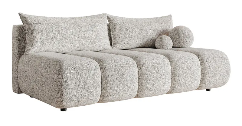Dreisitziges Sofa Dandelino Mini mit Schlafunktion, beige Flechtoptik