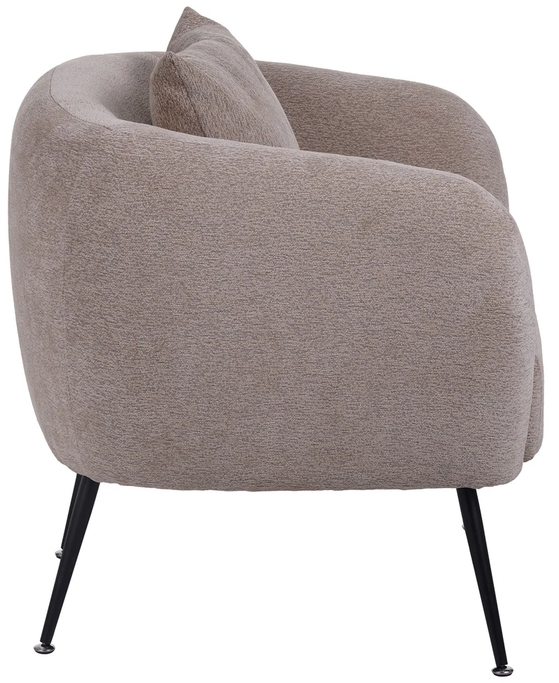 Relaxsessel Inglede dunkelbeige Chenille auf schwarzen Beinen