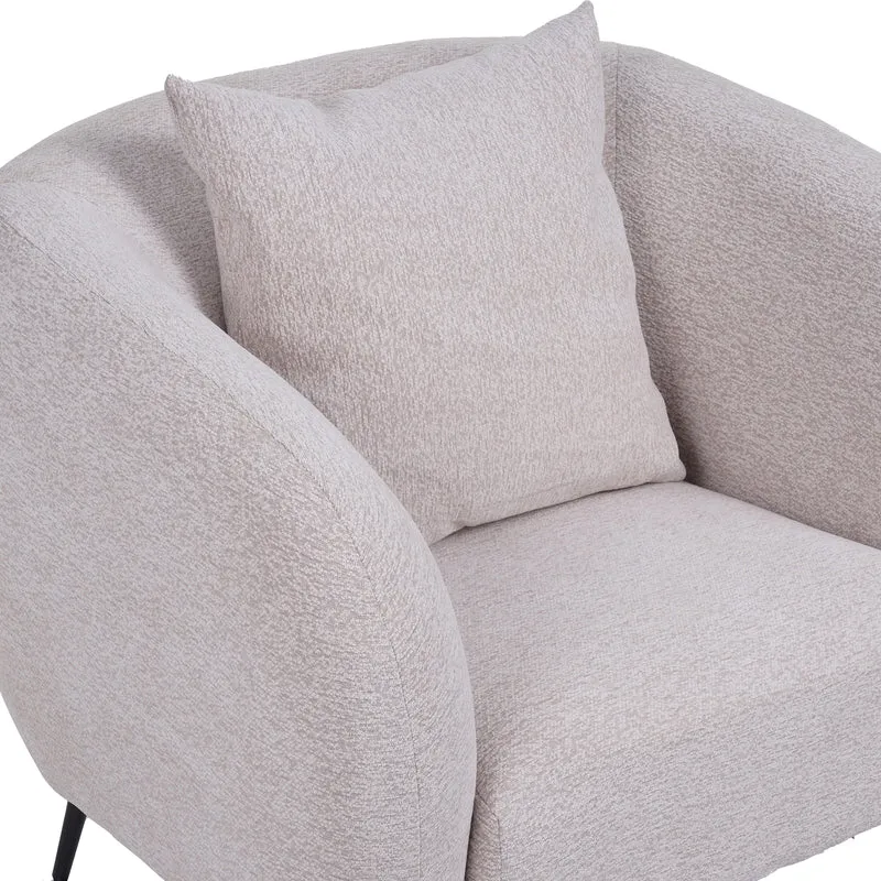 Relaxsessel Inglede hellbeige Chenille auf schwarzen Beinen