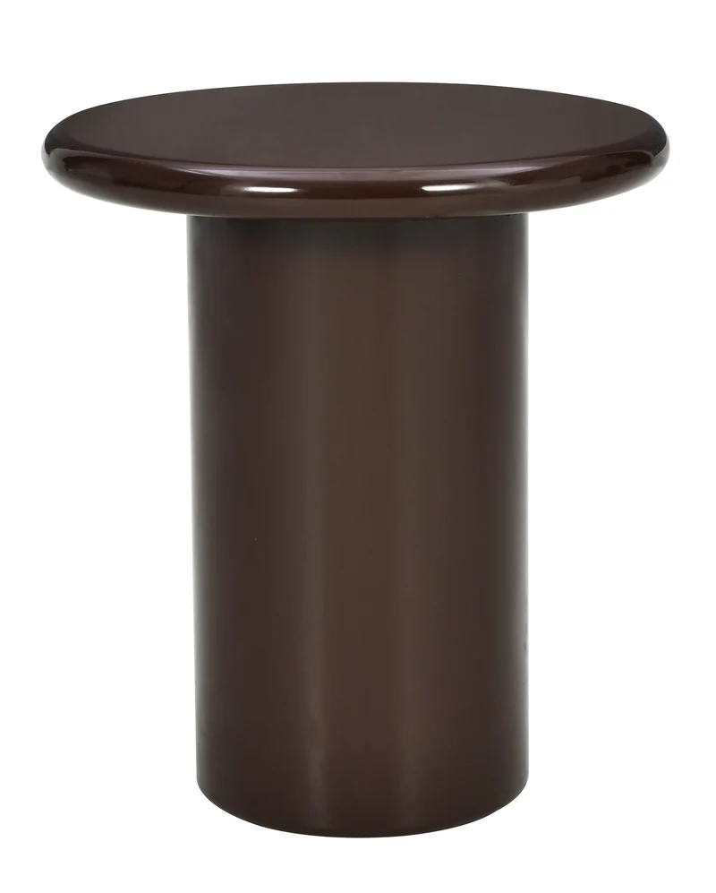 Solvade Couchtisch Durchmesser 45 cm Braun Hochglanz