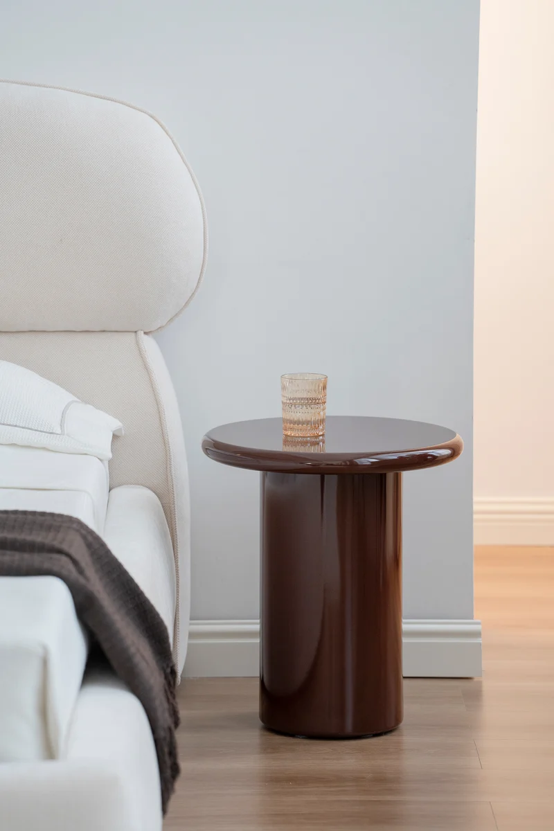 Solvade Couchtisch Durchmesser 45 cm Braun Hochglanz